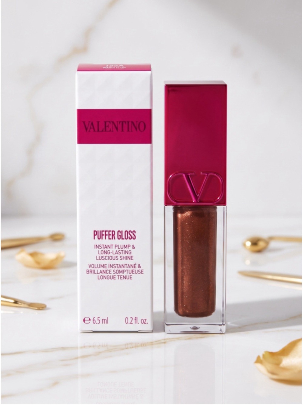 Valentino Puffer Gloss Lip Plumper In 122A Warm It Up 6.5 mL0.2fl oz NIB